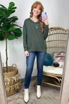  Olenah Rib Knit Long Sleeve Top - FINAL SALE - Madison and Mallory