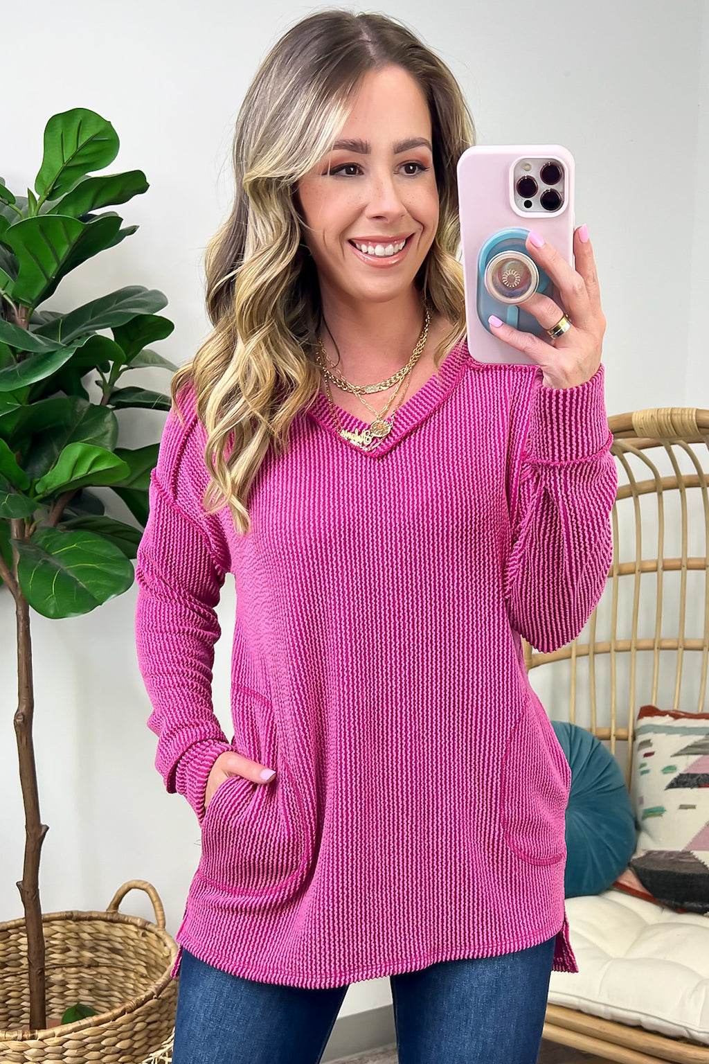  Olenah Rib Knit Long Sleeve Top - FINAL SALE - Madison and Mallory