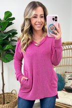  Olenah Rib Knit Long Sleeve Top - FINAL SALE - Madison and Mallory