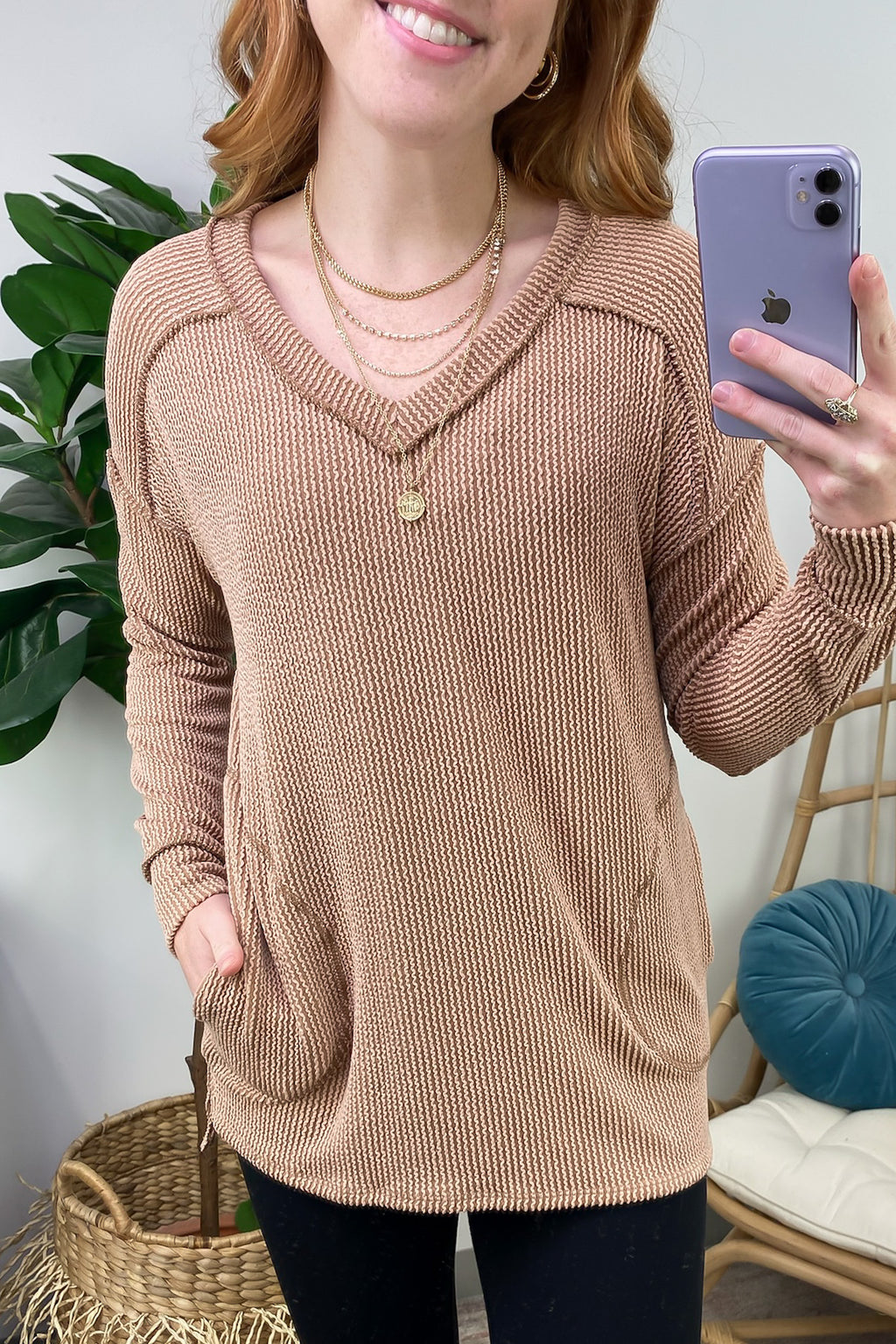  Olenah Rib Knit Long Sleeve Top - FINAL SALE - Madison and Mallory