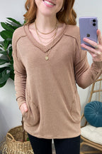  Olenah Rib Knit Long Sleeve Top - FINAL SALE - Madison and Mallory