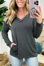  Olenah Rib Knit Long Sleeve Top - FINAL SALE - Madison and Mallory