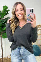  Olenah Rib Knit Long Sleeve Top - FINAL SALE - Madison and Mallory