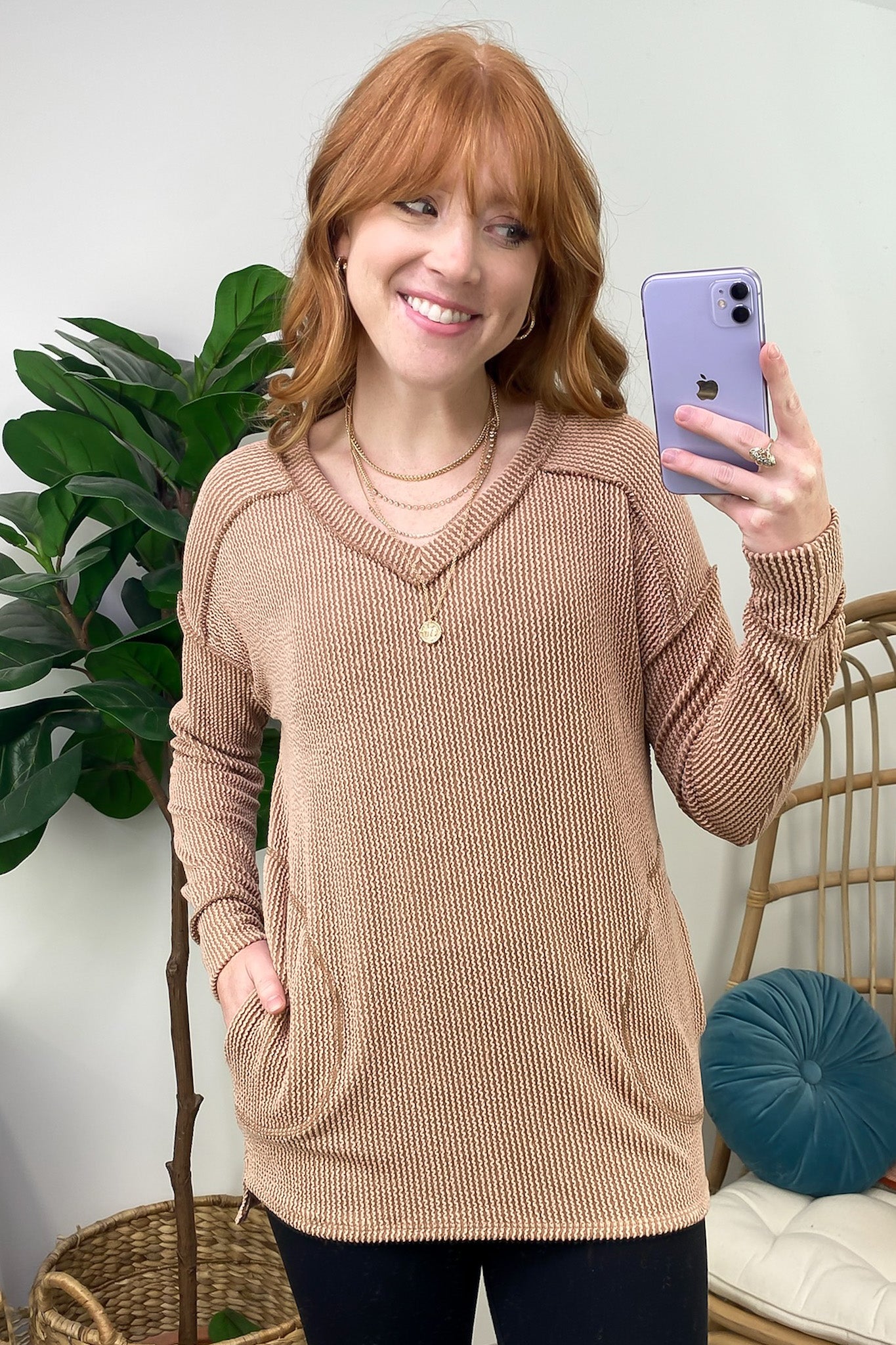  Olenah Rib Knit Long Sleeve Top - FINAL SALE - Madison and Mallory