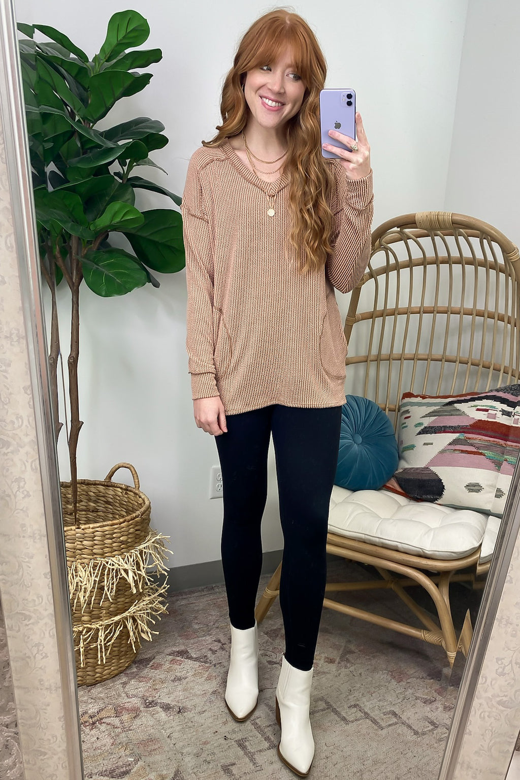  Olenah Rib Knit Long Sleeve Top - FINAL SALE - Madison and Mallory