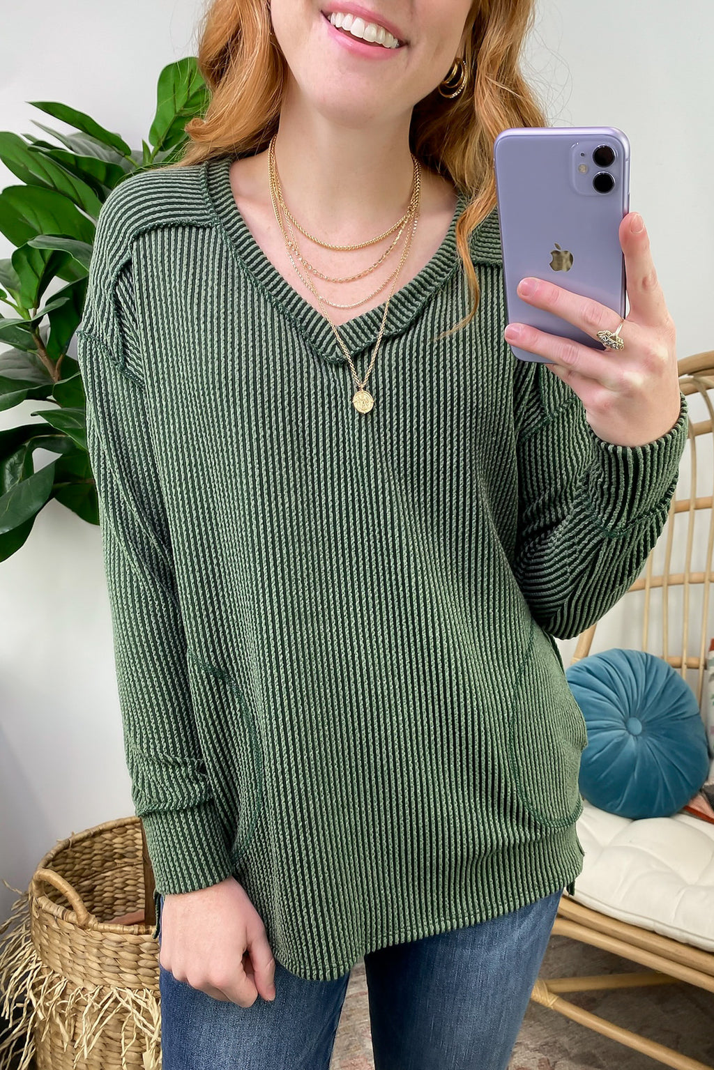  Olenah Rib Knit Long Sleeve Top - FINAL SALE - Madison and Mallory
