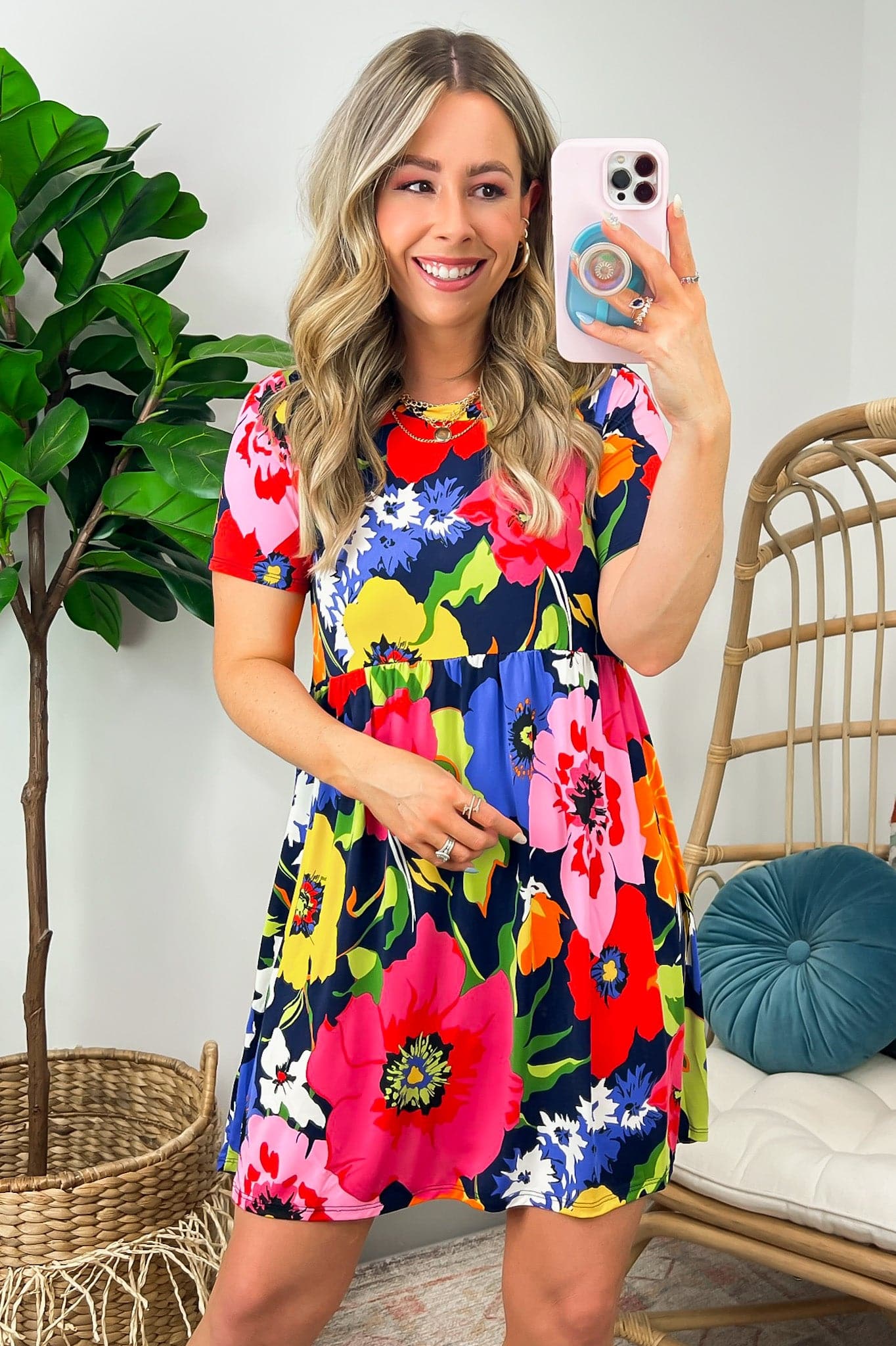  Optimistic Essence Floral Print Babydoll Dress - FINAL SALE - Madison and Mallory