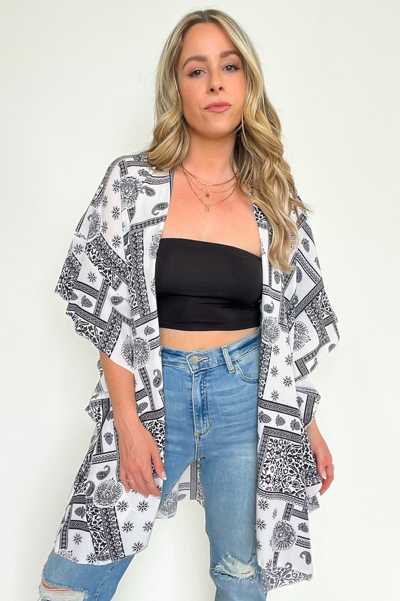  Paint Your Dreams Paisley Ruffle Kimono - BACK IN STOCK - Madison and Mallory