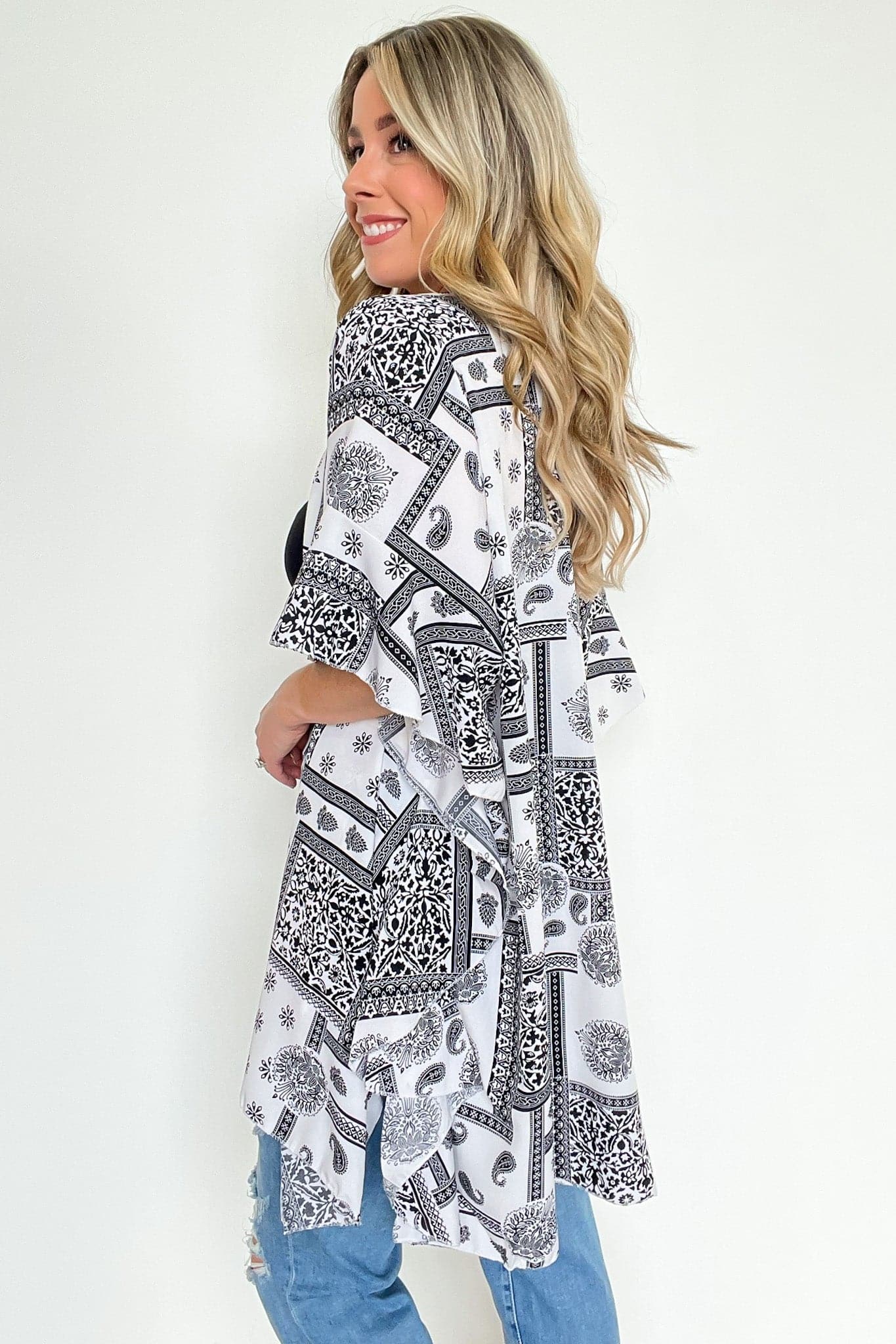  Paint Your Dreams Paisley Ruffle Kimono - BACK IN STOCK - Madison and Mallory