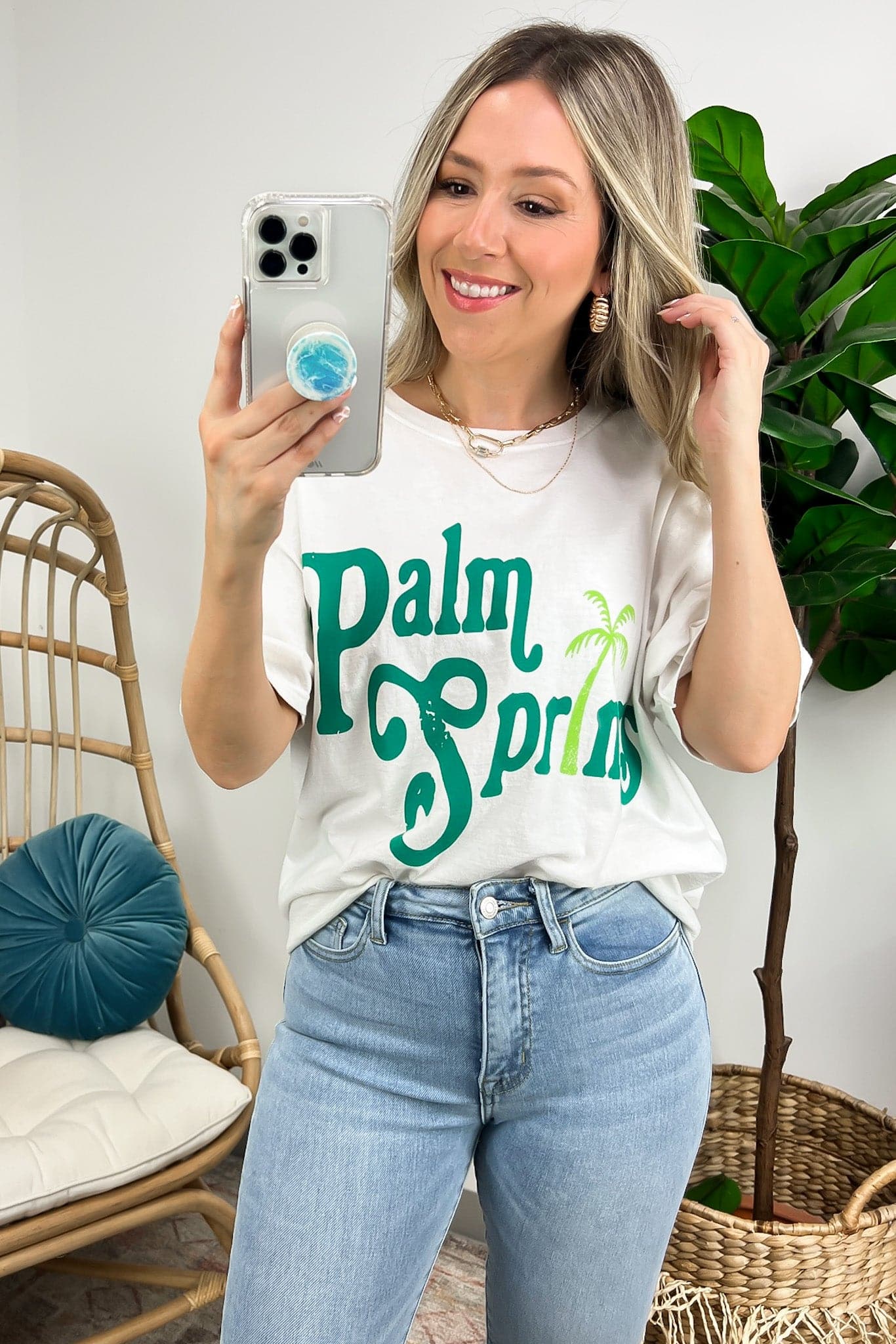  Palm Springs Oversized Vintage Graphic Tee - FINAL SALE - Madison and Mallory