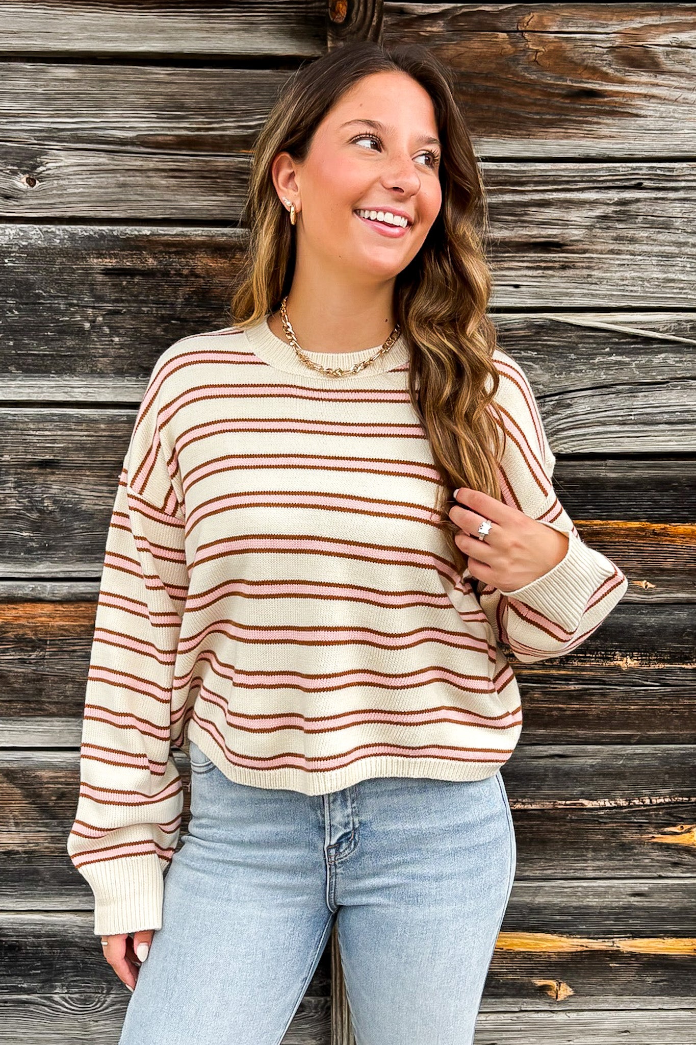 Parallel Days Striped Relaxed Pullover - Madison and Mallory
