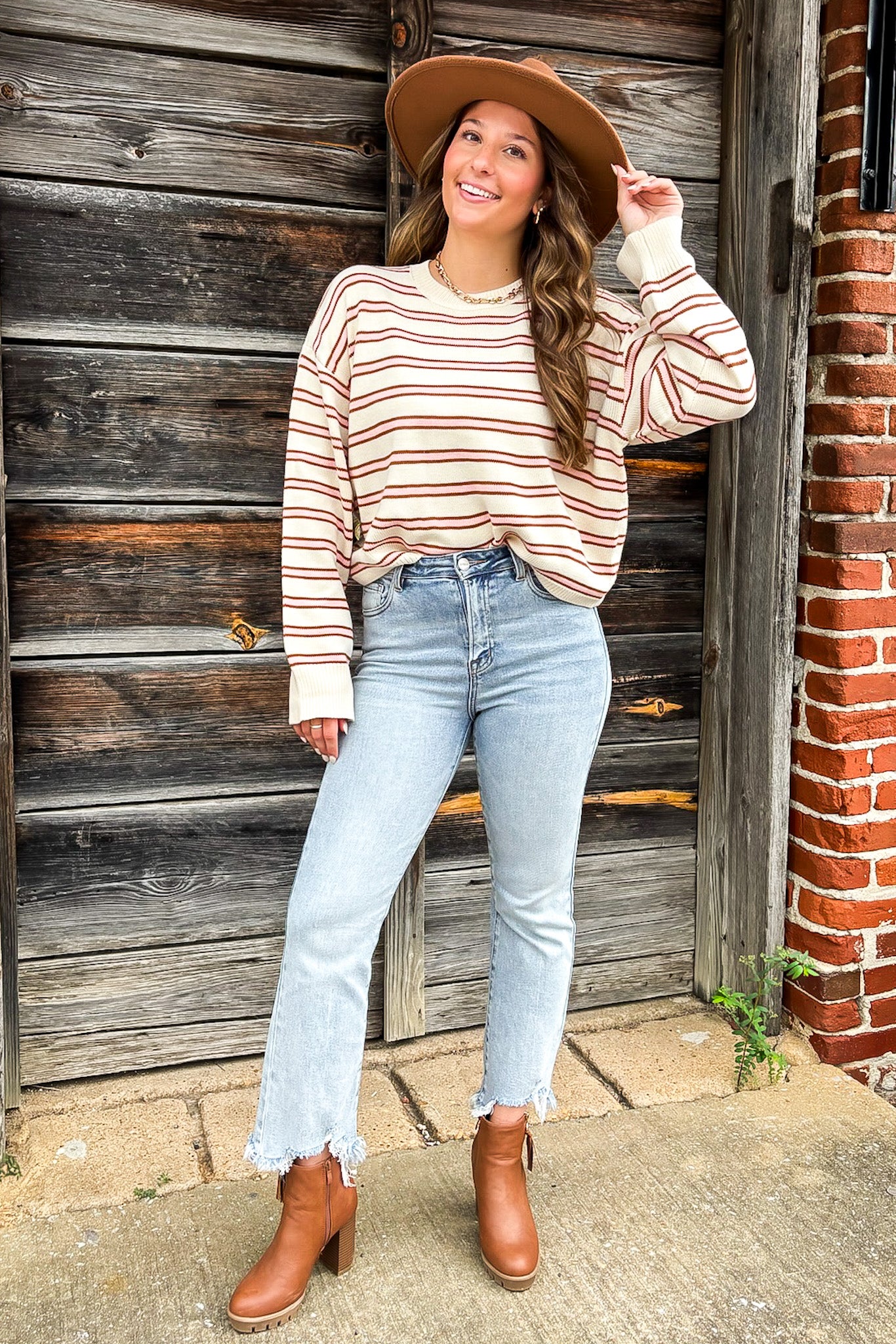 Parallel Days Striped Relaxed Pullover - Madison and Mallory