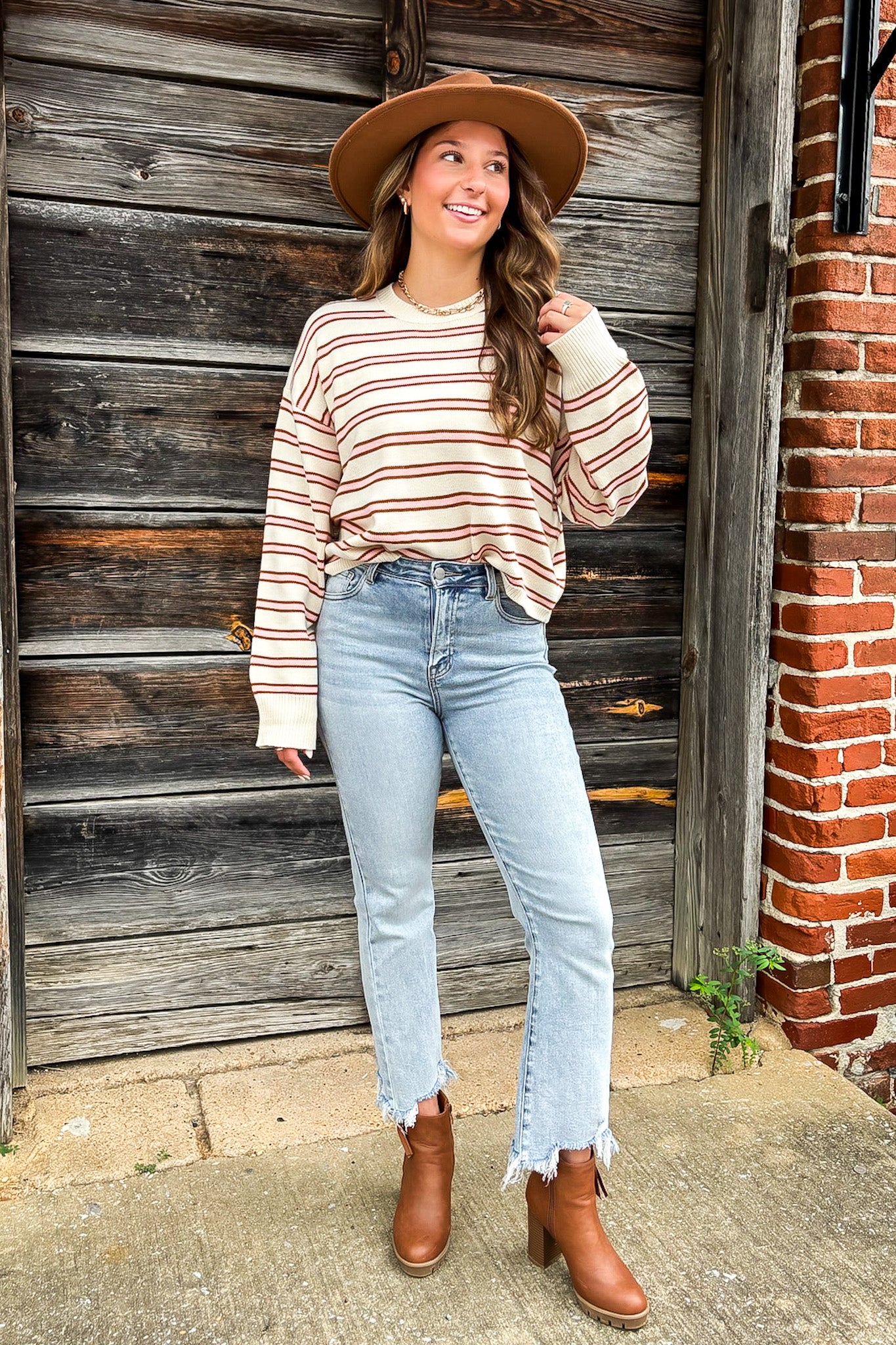 Parallel Days Striped Relaxed Pullover - Madison and Mallory