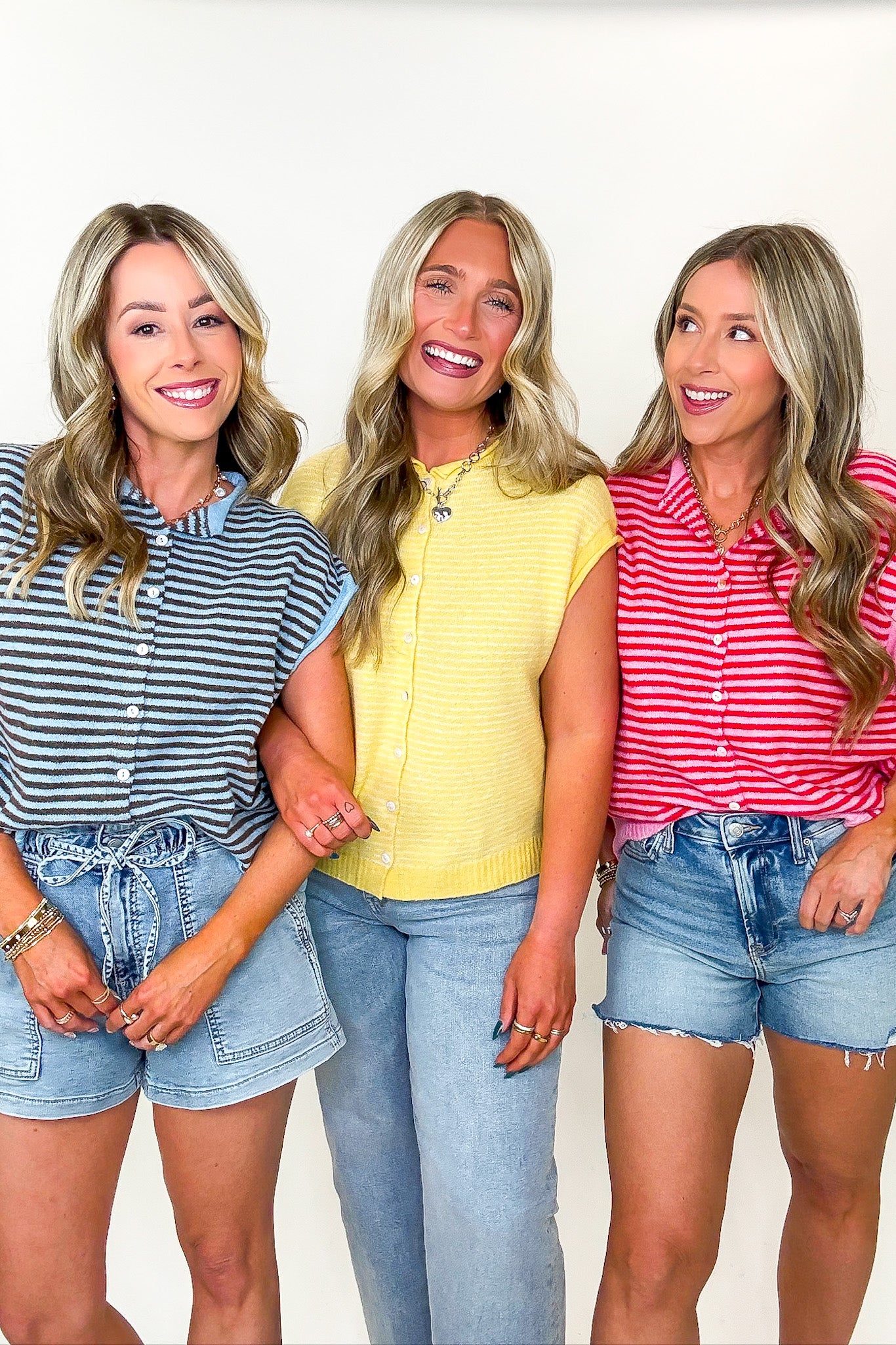 Parallel Play Striped Button Front Knit Top - Madison and Mallory