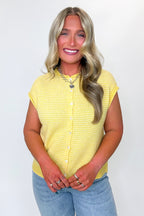 Parallel Play Striped Button Front Knit Top - Madison and Mallory