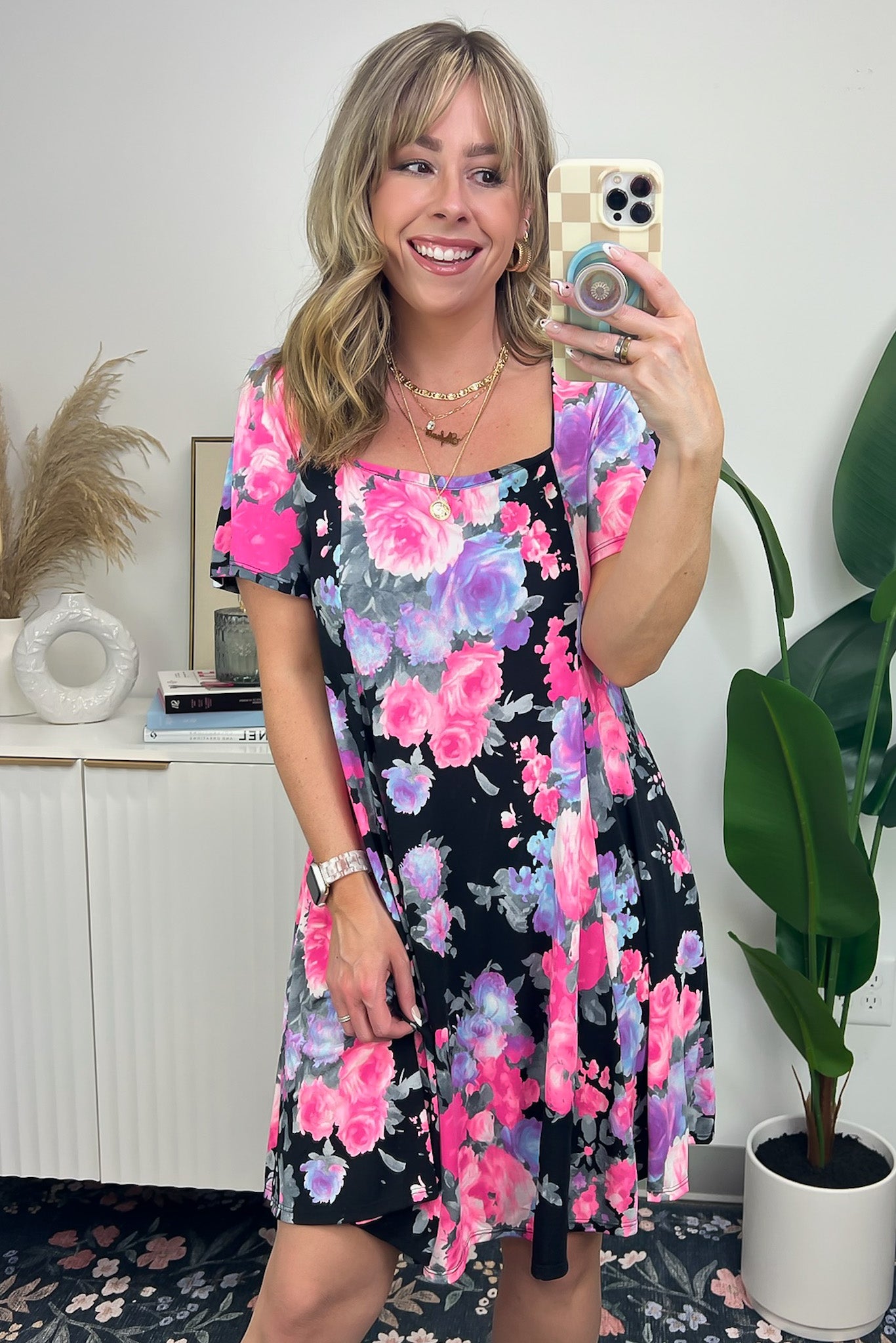  Parisah Square Neck Floral Dress - FINAL SALE - Madison and Mallory