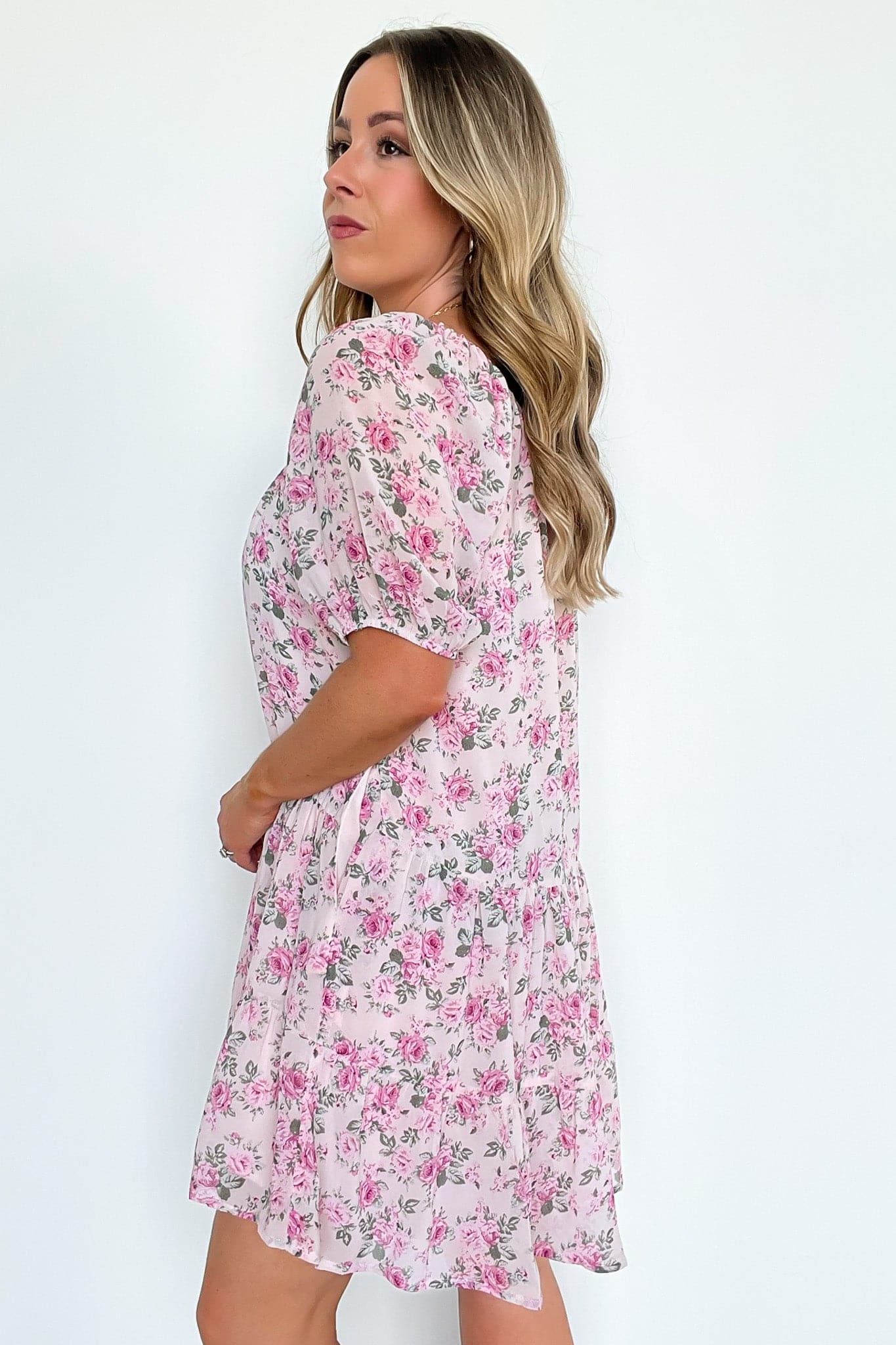  Passionate Ease Floral Ruffle Tunic Dress - FINAL SALE - Madison and Mallory