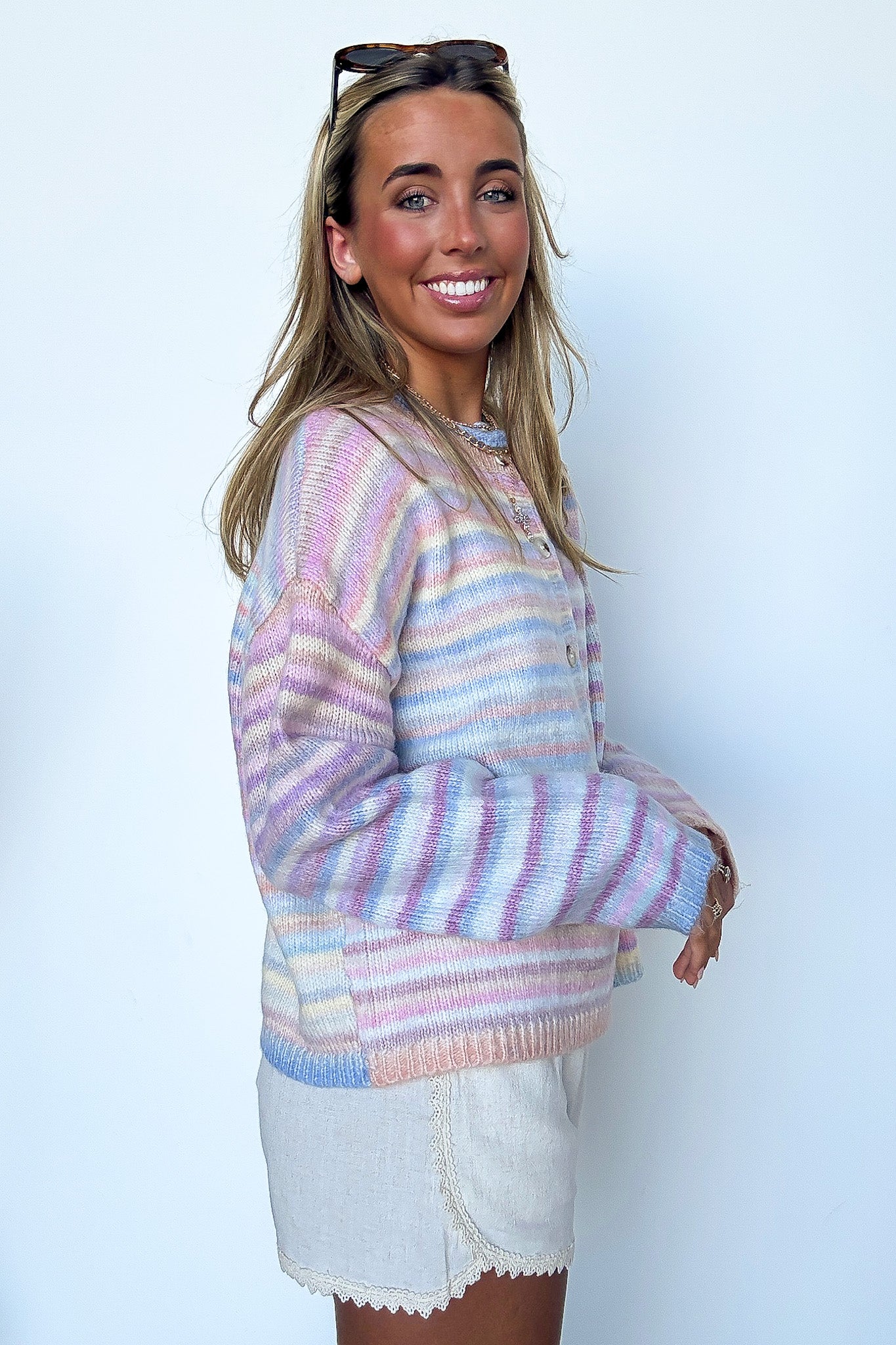 Pastel Prism Striped Knit Cardigan - Madison and Mallory