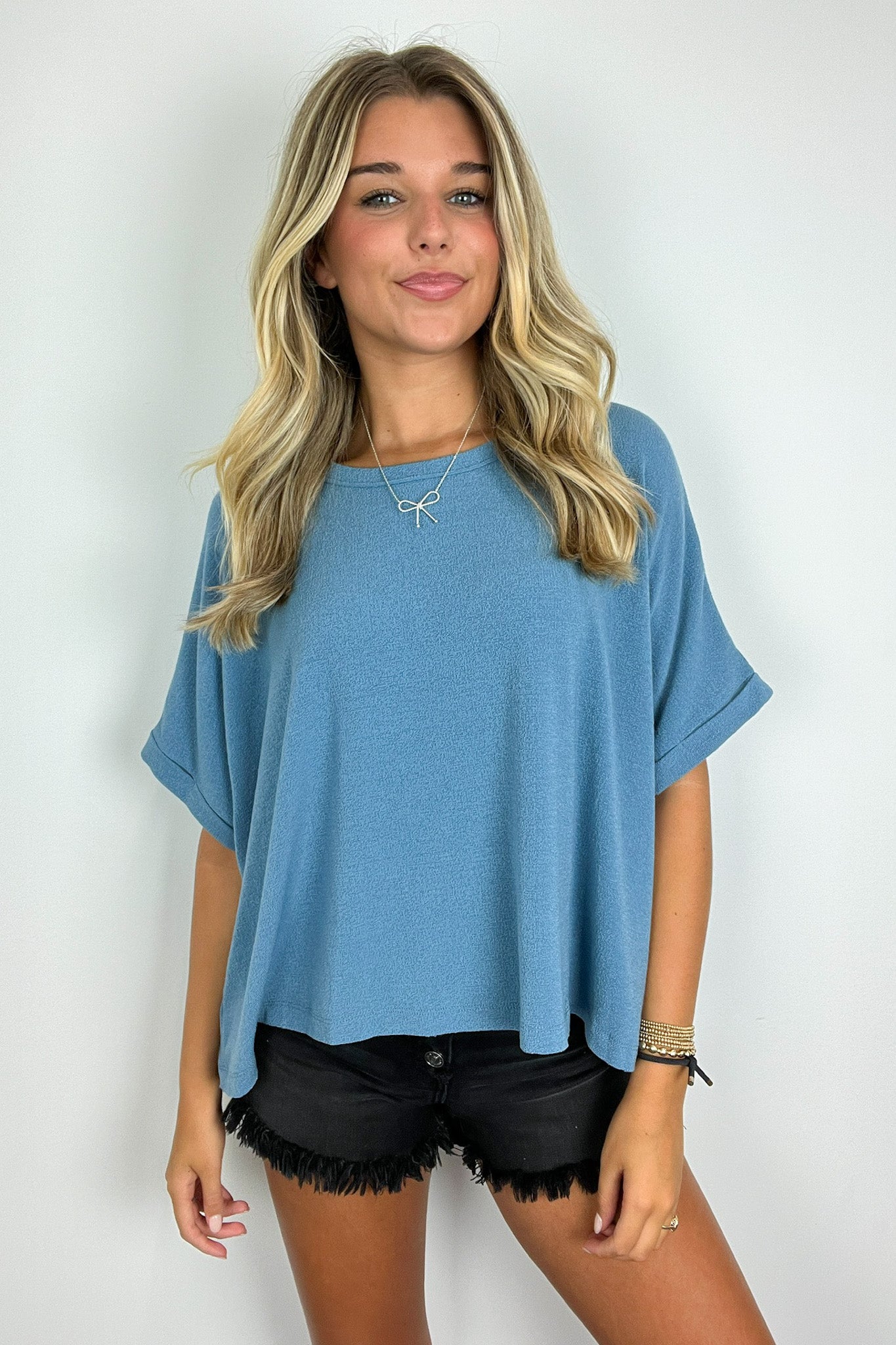 Paula Relaxed Cuffed Sleeve Top - FINAL SALE - Madison and Mallory