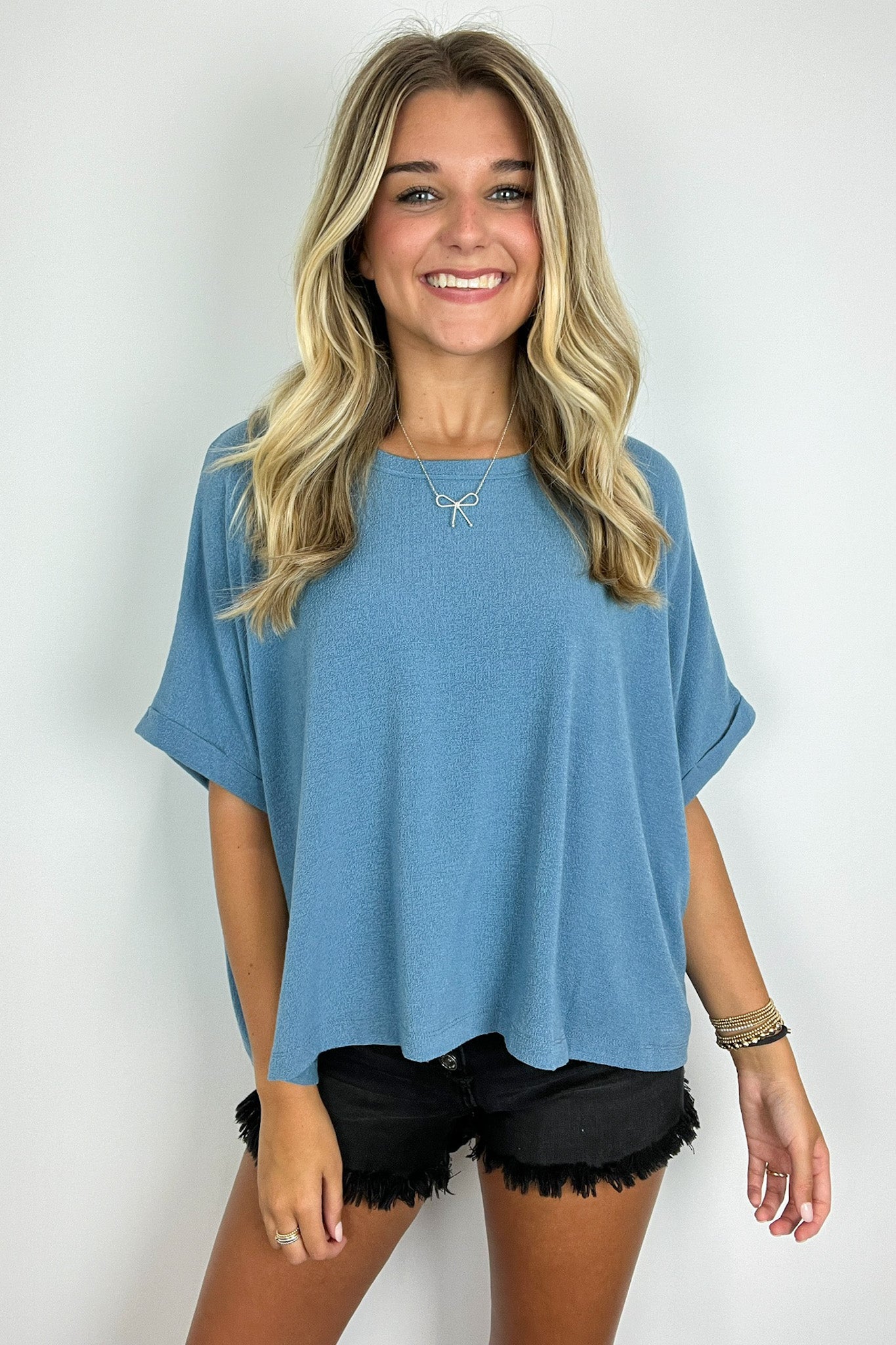 Paula Relaxed Cuffed Sleeve Top - FINAL SALE - Madison and Mallory