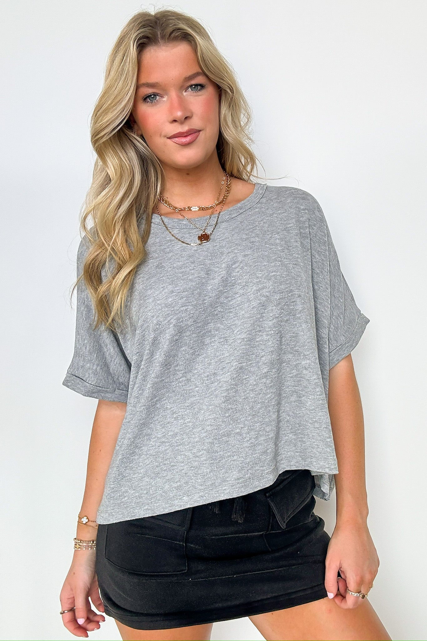 Paula Relaxed Cuffed Sleeve Top - FINAL SALE - Madison and Mallory