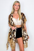 OS / Brown Paulinah Animal Print Kimono - FINAL SALE - Madison and Mallory