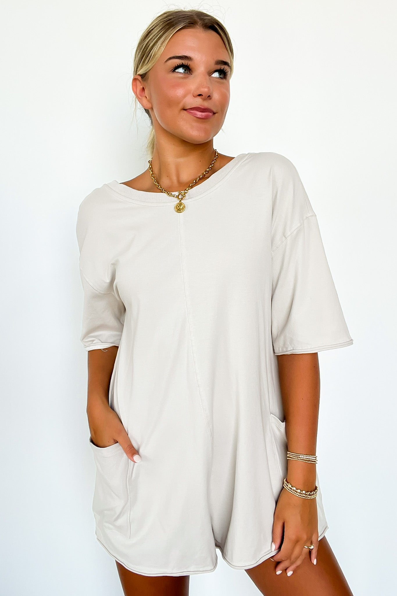  Payton Short Sleeve Relaxed Romper - FINAL SALE - Madison and Mallory