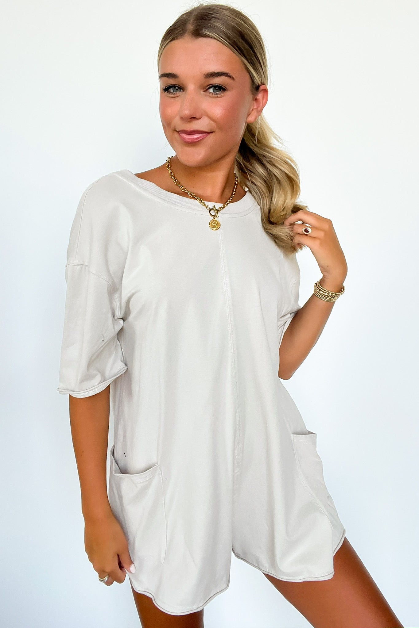  Payton Short Sleeve Relaxed Romper - FINAL SALE - Madison and Mallory