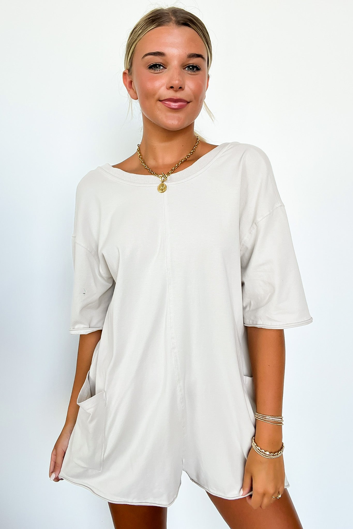  Payton Short Sleeve Relaxed Romper - FINAL SALE - Madison and Mallory