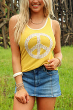 Peace and Love Floral Patchwork Tank Top - Madison and Mallory