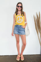 Peace and Love Floral Patchwork Tank Top - Madison and Mallory