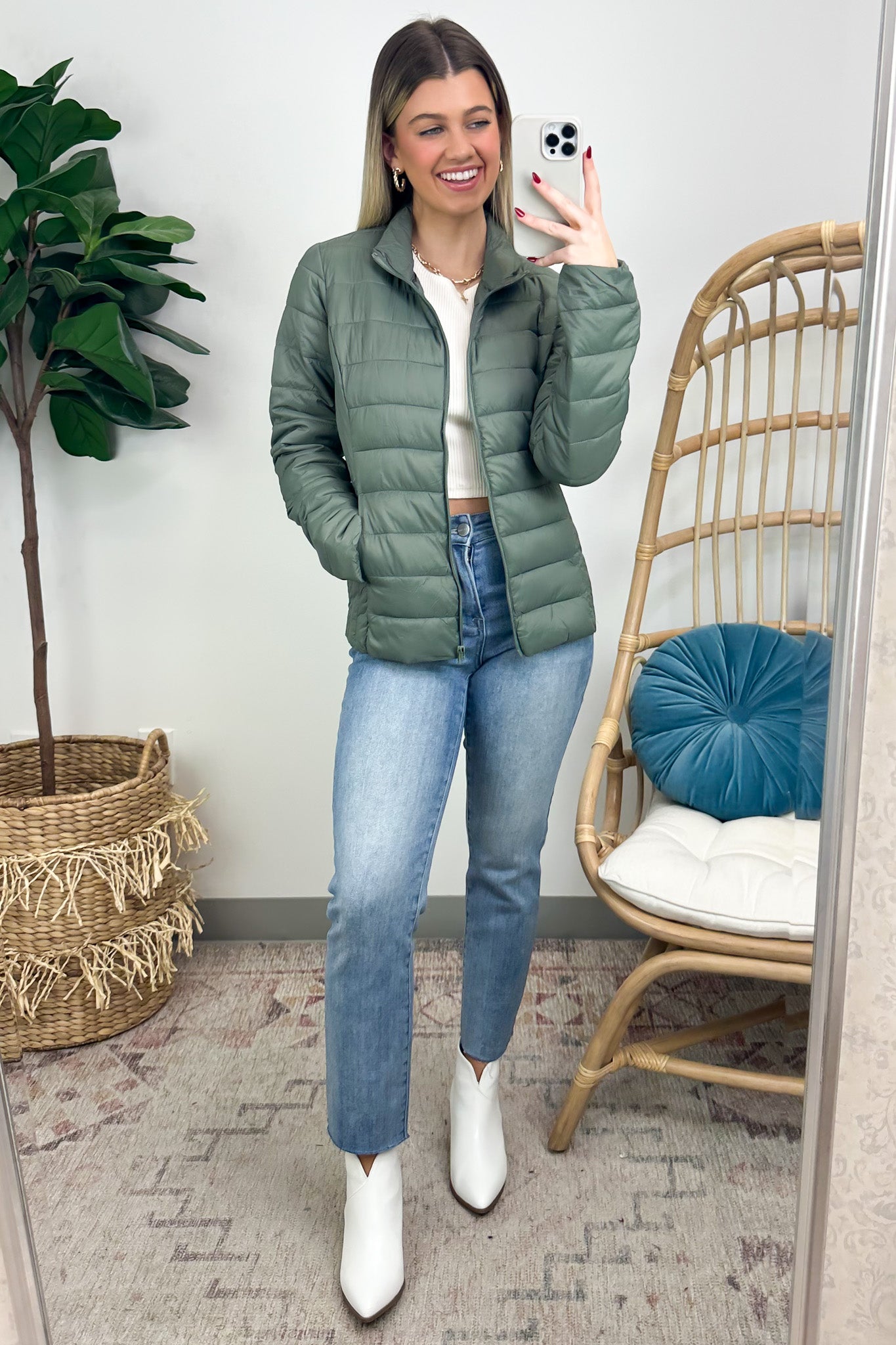  Pearlla Ultra Lightweight Puffer Thermal Zip Up Jacket - FINAL SALE - Madison and Mallory