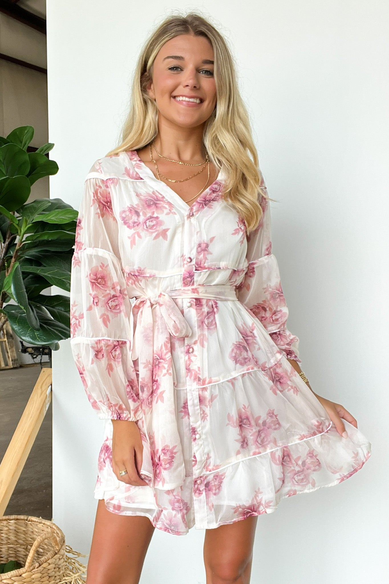  Perfect Concept Long Sleeve Floral Button Up Dress - Madison and Mallory