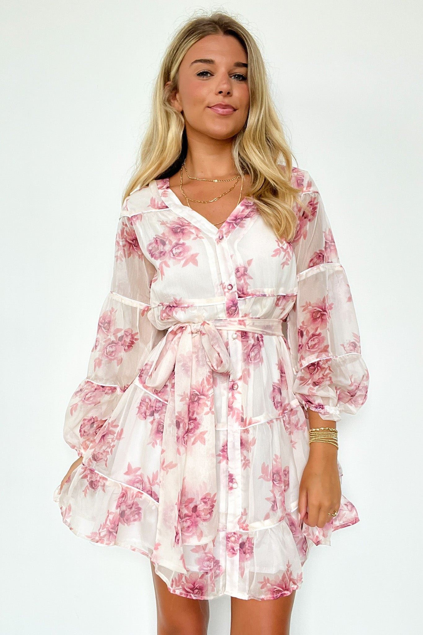  Perfect Concept Long Sleeve Floral Button Up Dress - Madison and Mallory