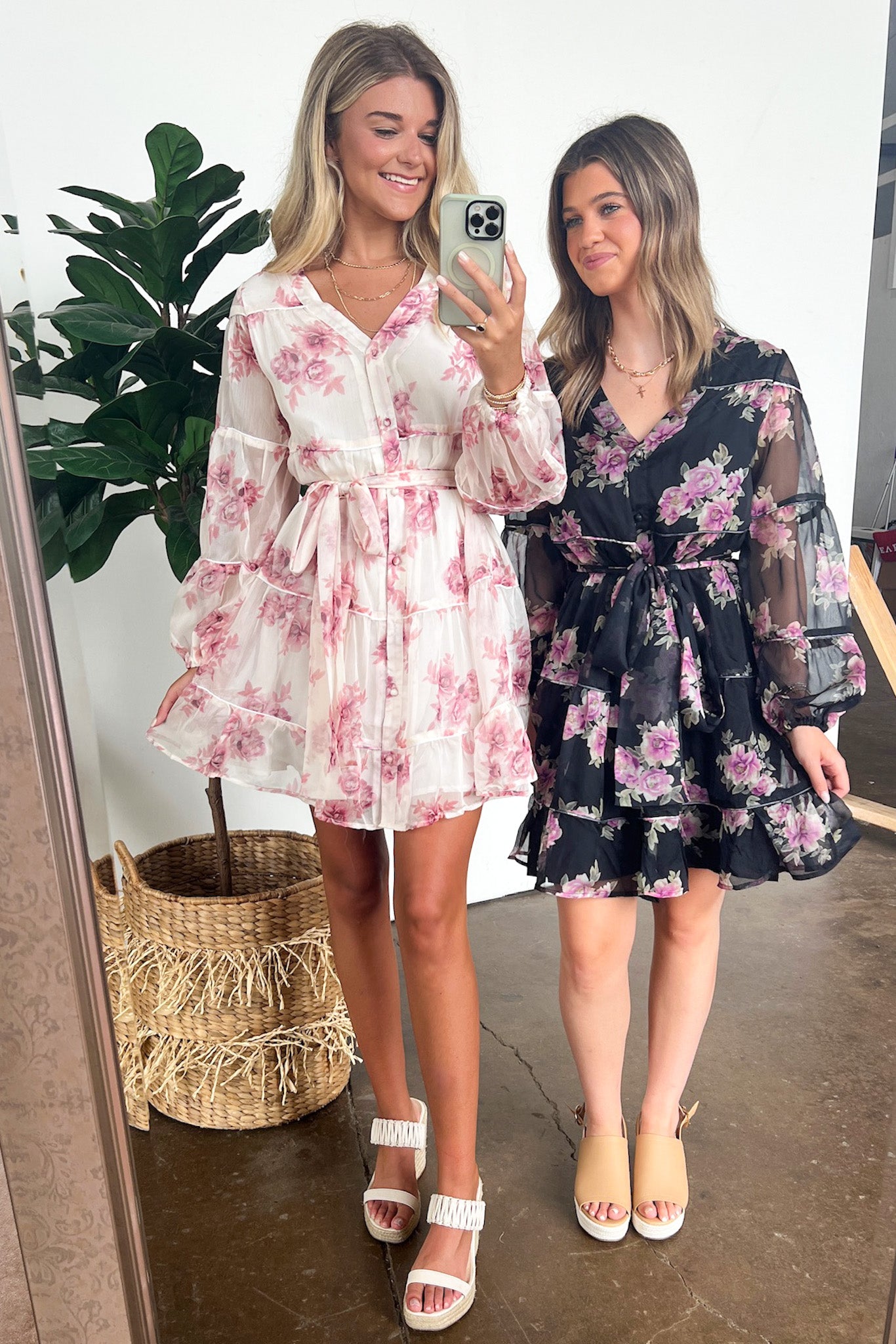  Perfect Concept Long Sleeve Floral Button Up Dress - Madison and Mallory