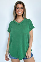  Perfect Essential V-Neck Dolman Pocket Top - Madison and Mallory