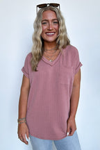  Perfect Essential V-Neck Dolman Pocket Top - Madison and Mallory