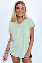  Perfect Essential V-Neck Dolman Pocket Top - Madison and Mallory