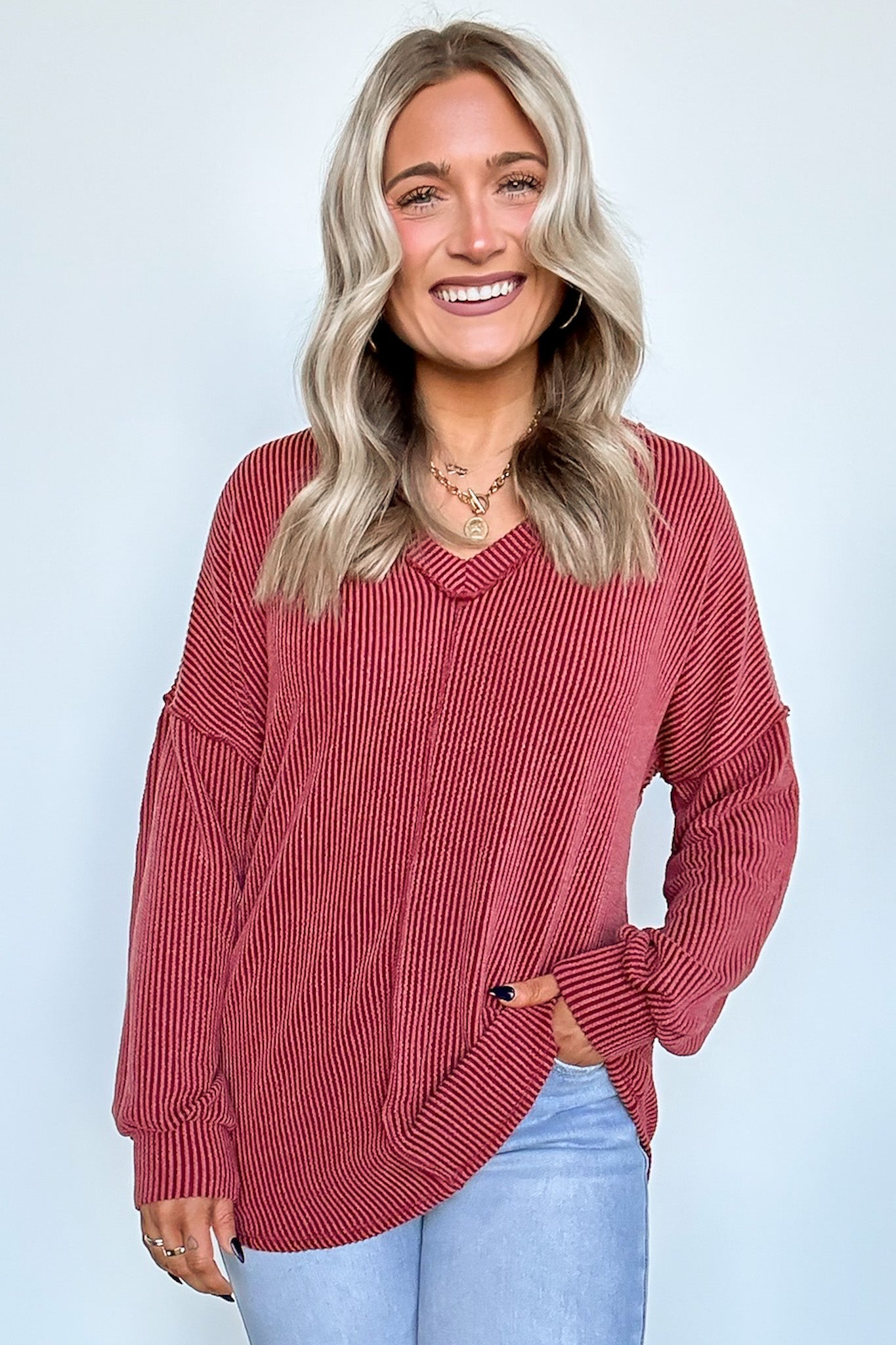  Perfect Option Ribbed Knit Relaxed Top - FINAL SALE - Madison and Mallory