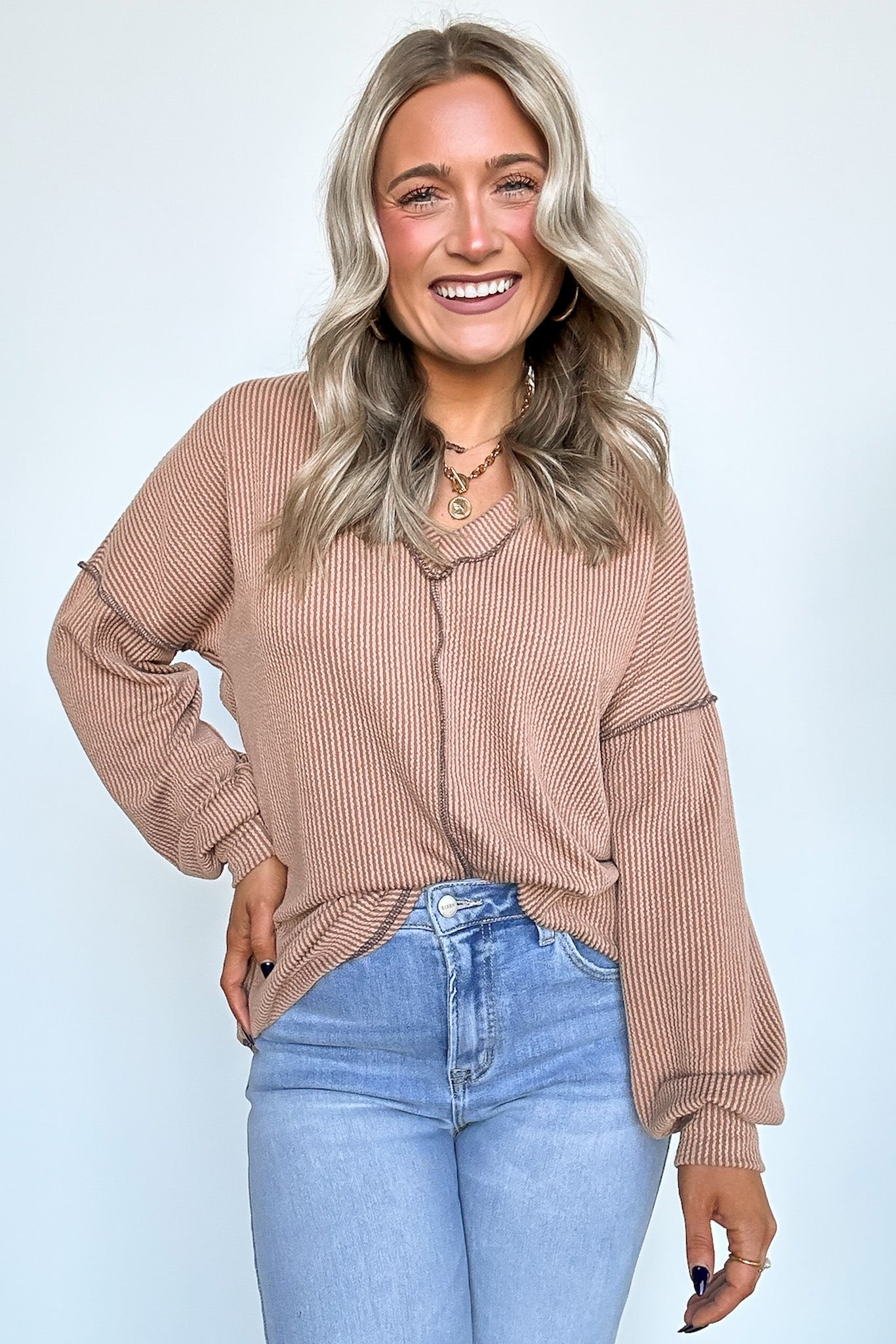  Perfect Option Ribbed Knit Relaxed Top - Madison and Mallory