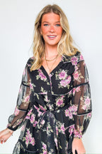 Perfect Concept Long Sleeve Floral Button Up Dress - FINAL SALE - Madison and Mallory