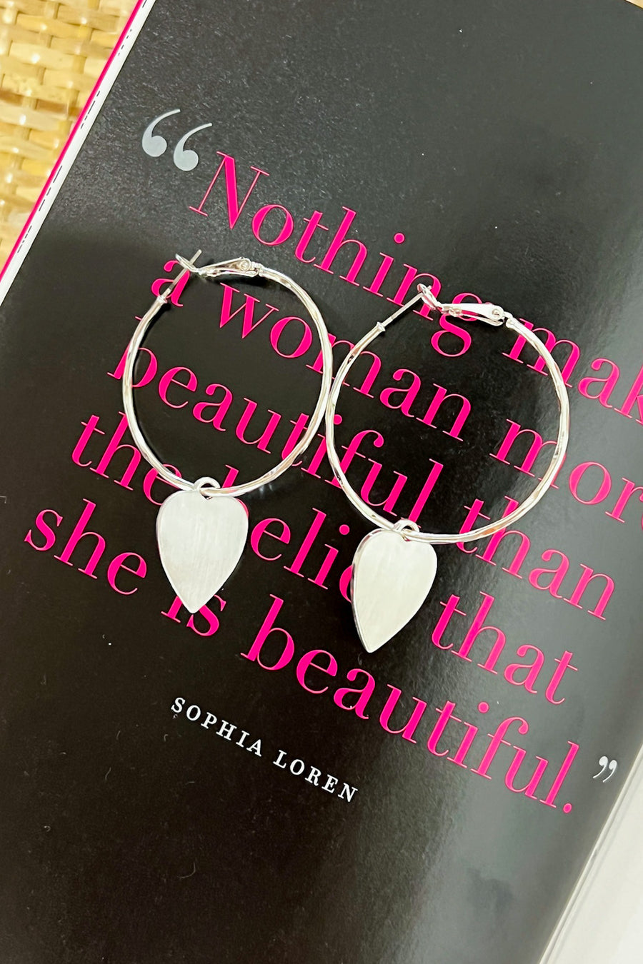  Perfect Crush Heart Charm Hoop Earrings - BACK IN STOCK - Madison and Mallory