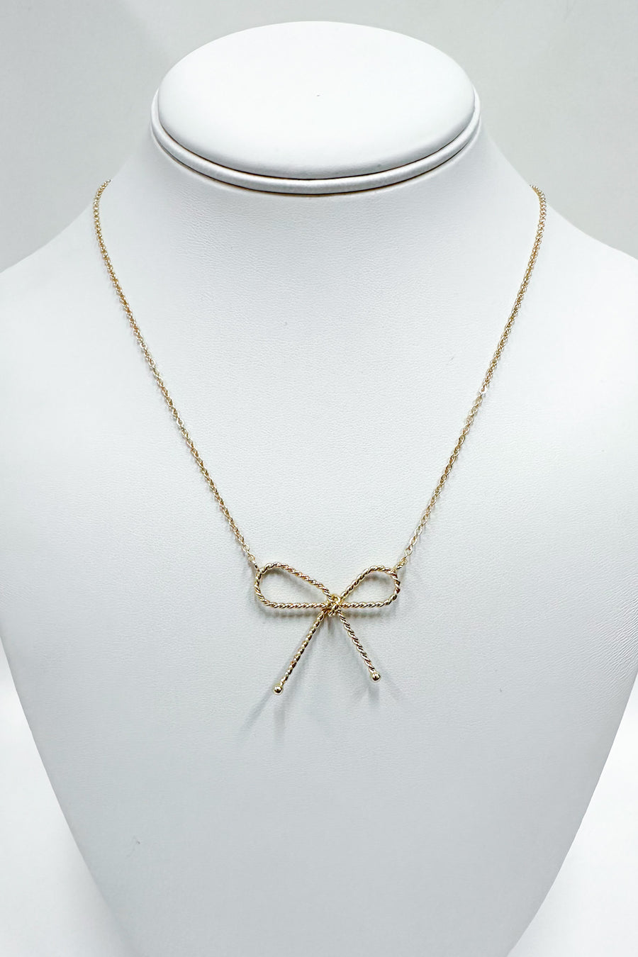 Gold Perfectly Darling Bow Necklace - Madison and Mallory