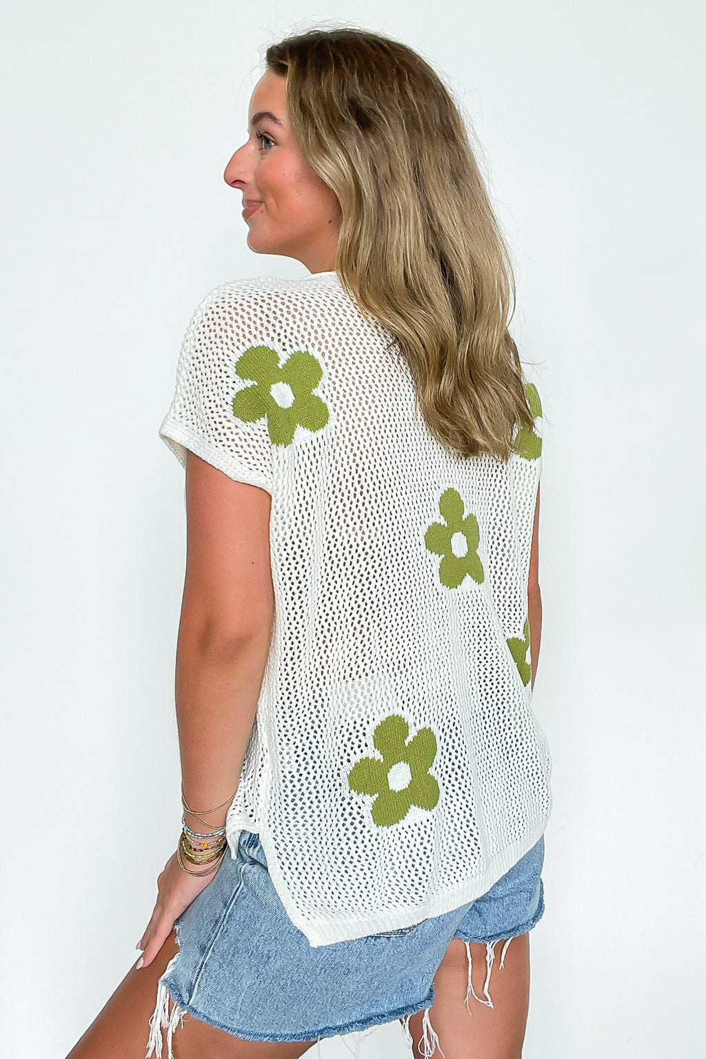 Petal Pop Floral Open Weave Knit Top - FINAL SALE - Madison and Mallory