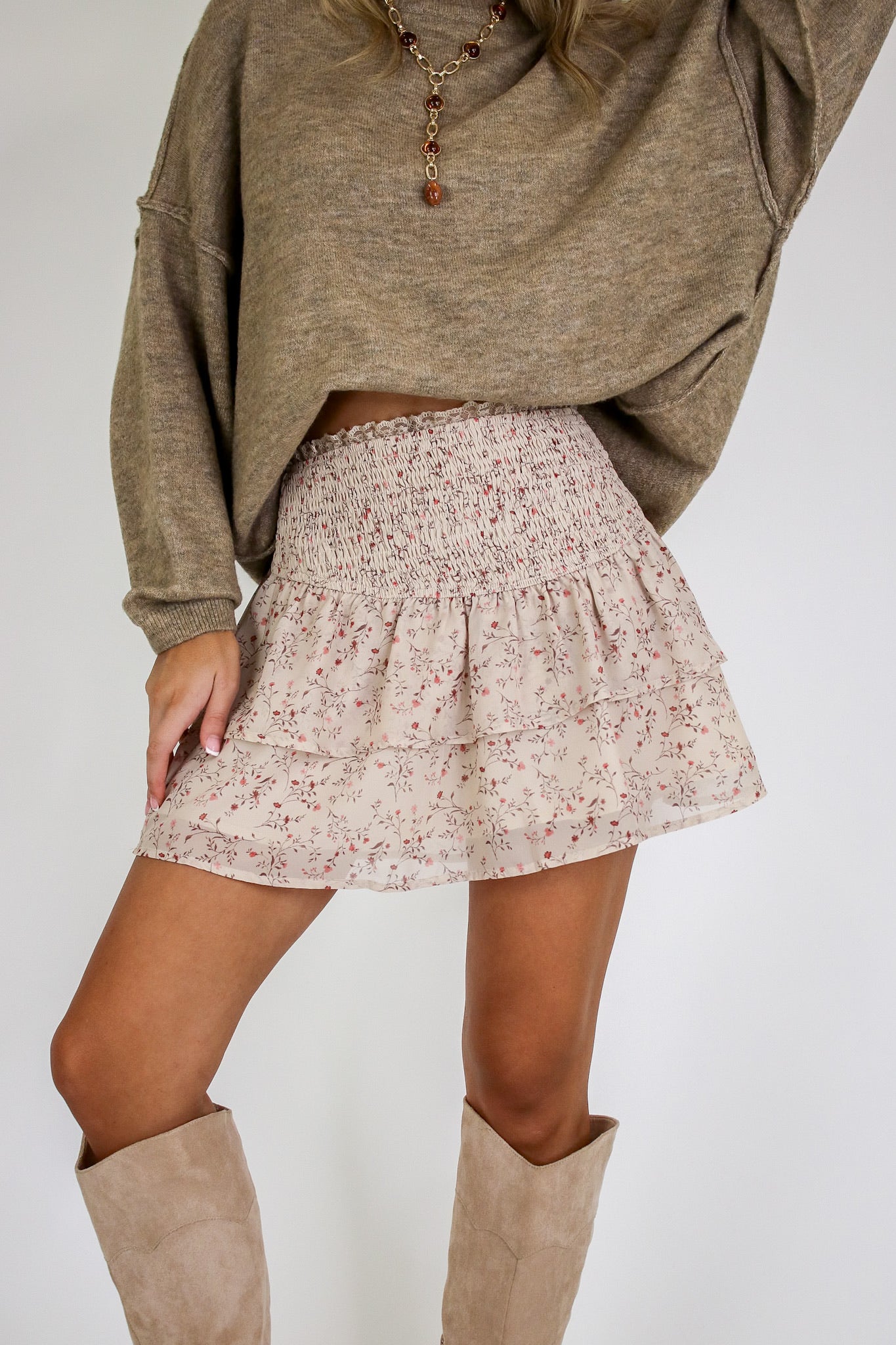 Petal Cascade Floral Ruffle Tiered Skirt - Madison and Mallory