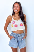 Petal Flow Crochet Embroidered Tank Top - Madison and Mallory