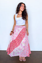 Petal Patchwork Mixed Floral Maxi Skirt - Madison and Mallory