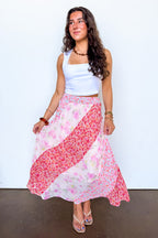 Petal Patchwork Mixed Floral Maxi Skirt - Madison and Mallory