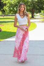 Petal Patchwork Mixed Floral Maxi Skirt - Madison and Mallory