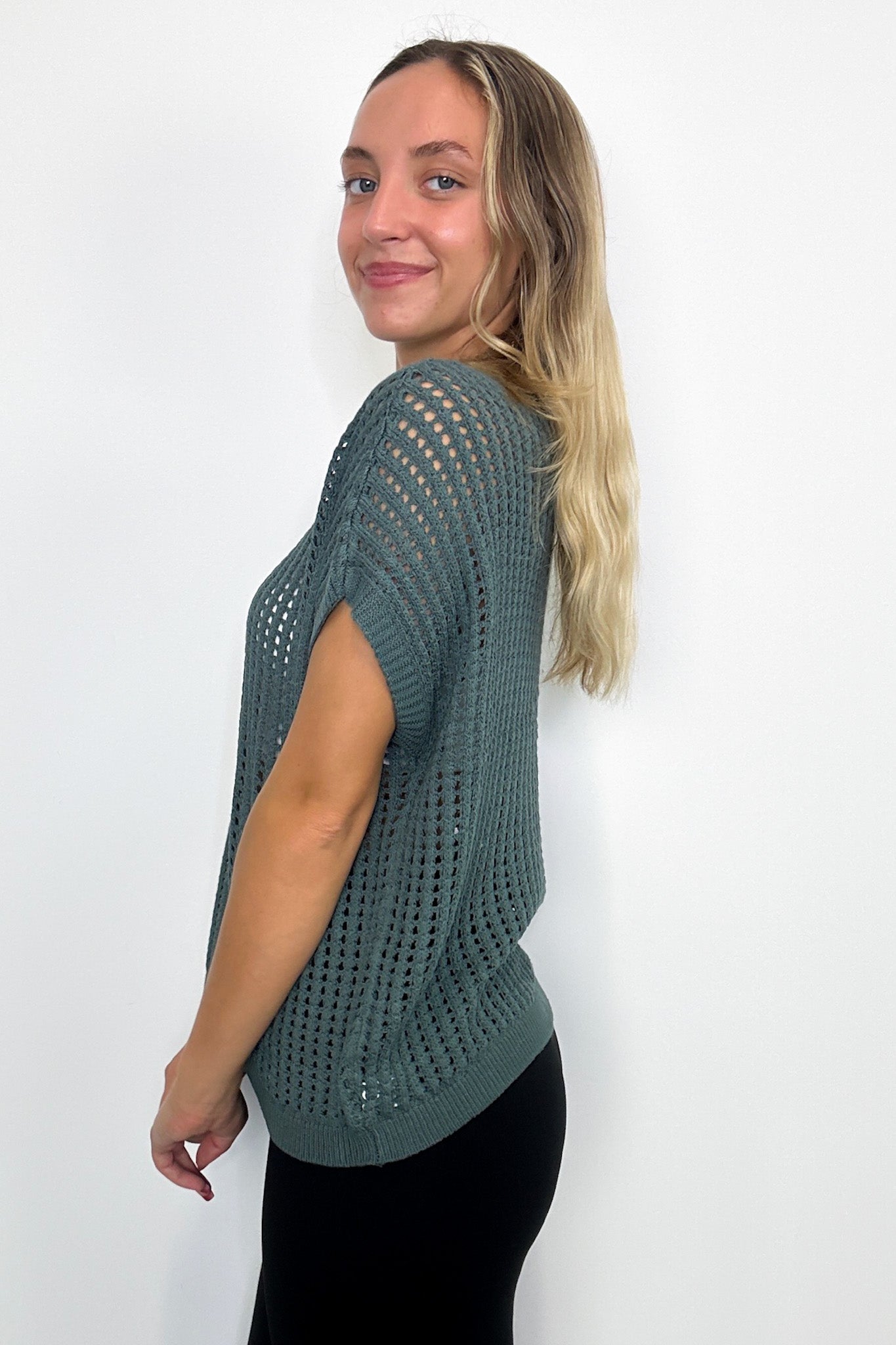  Phoebe Viscose Crochet Knit Top - Madison and Mallory